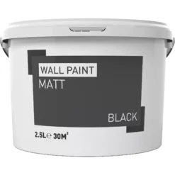 Black Matt Emulsion Paint, 2.5L