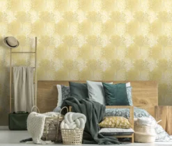 Boutique Arbre Yellow Tree Mica Effect Smooth Wallpaper -Home Paint Store boutique arbre yellow tree mica effect smooth wallpaper5011583384680 01i BQ