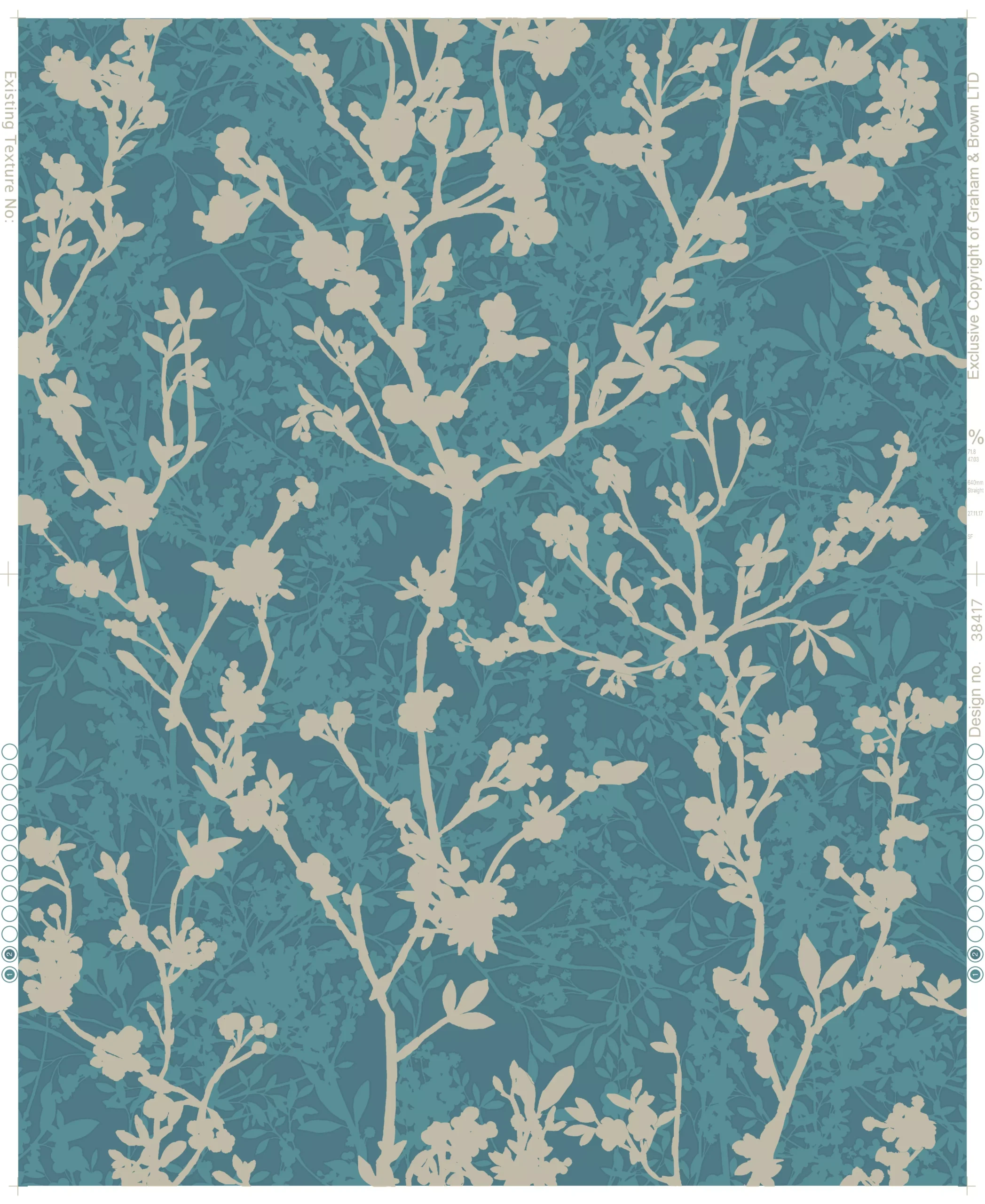 Boutique Teal Floral Metallic Effect Embossed Wallpaper 4 Boutique Teal Floral Metallic Effect Embossed Wallpaper - Image 2