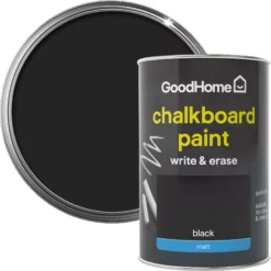 Colours Black Matt Chalkboard Paint, 1L