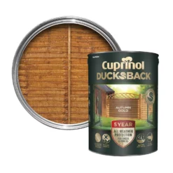 Cuprinol 5 Year Ducksback Autumn Gold Fence & Shed Treatment, 5L