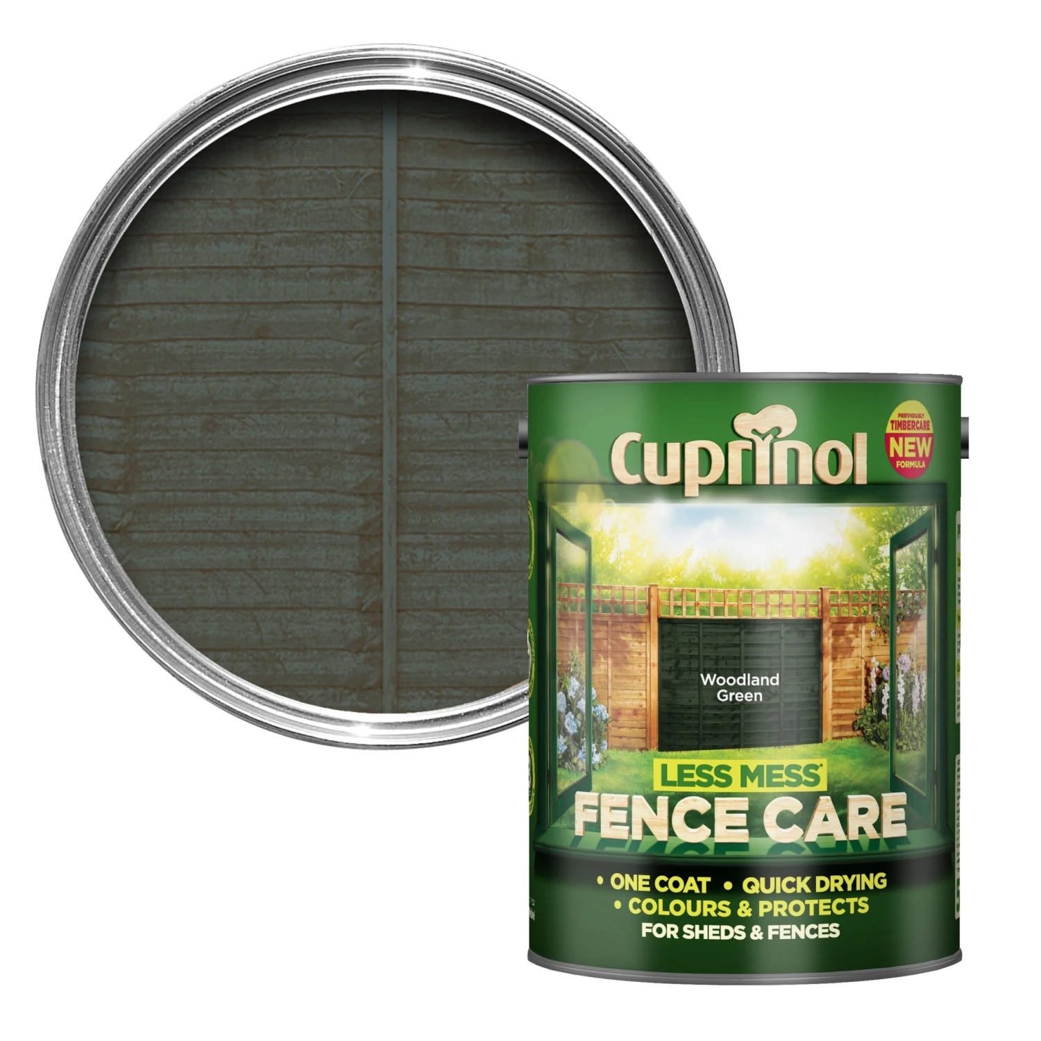 Cuprinol Less Mess Fence Care Woodland Green Matt Treatment, 5L 3 Cuprinol Less Mess Fence Care Woodland Green Matt Treatment, 5L