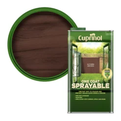 Cuprinol One Coat Sprayable Autumn Brown Matt Fence & Shed Treatment, 5L