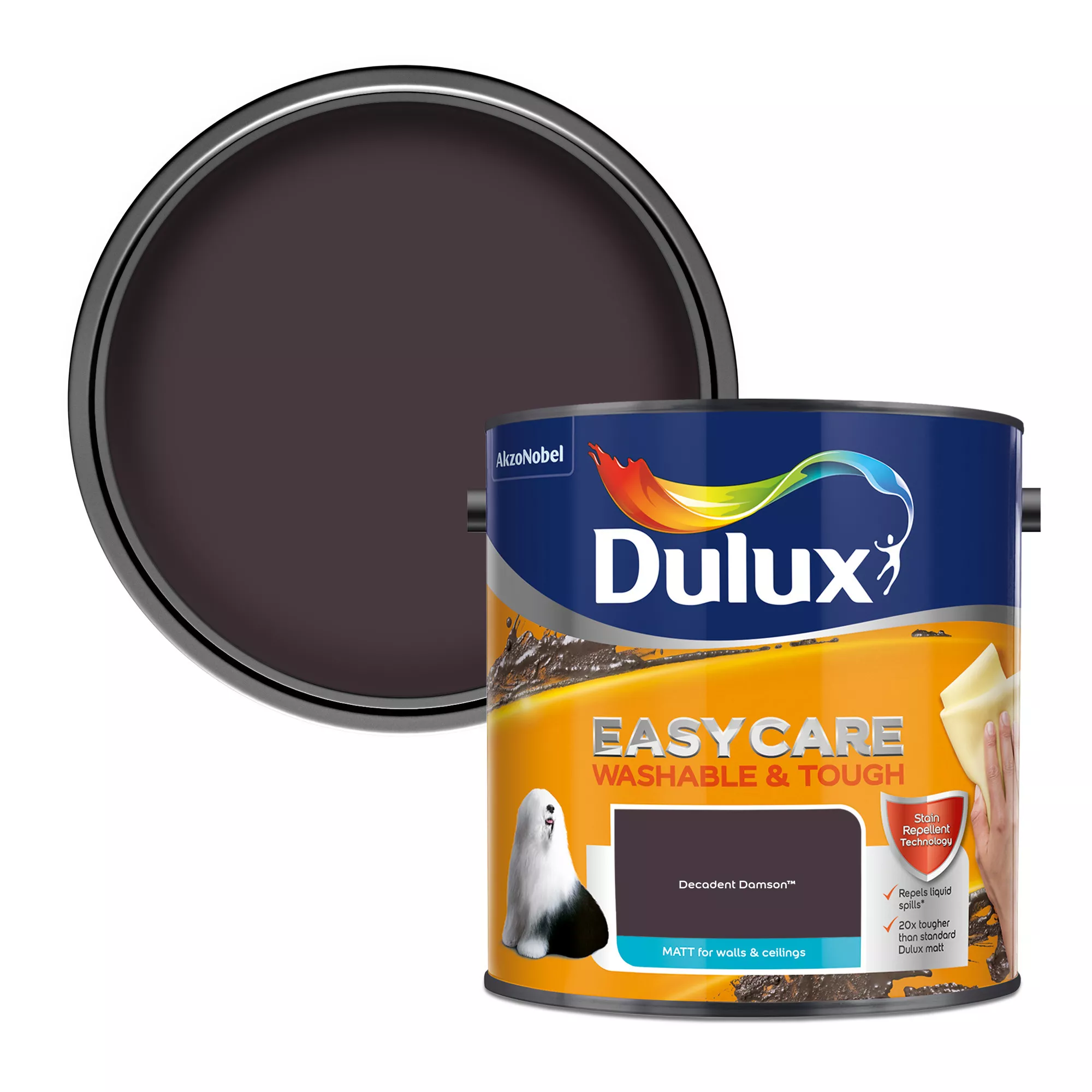 Dulux Easycare Washable & Tough Decadent Damson Matt Wall Paint, 2.5L 3 Dulux Easycare Washable & Tough Decadent Damson Matt Wall Paint, 2.5L