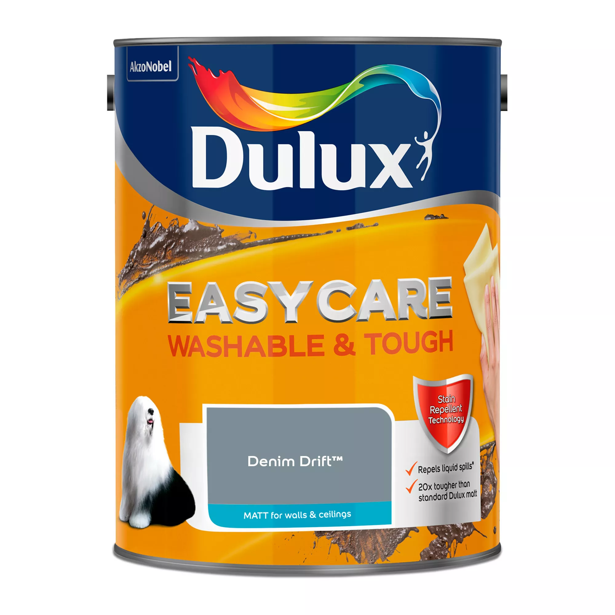 Dulux Easycare Washable & Tough Denim Drift Matt Wall Paint, 5L 4 Dulux Easycare Washable & Tough Denim Drift Matt Wall Paint, 5L - Image 2