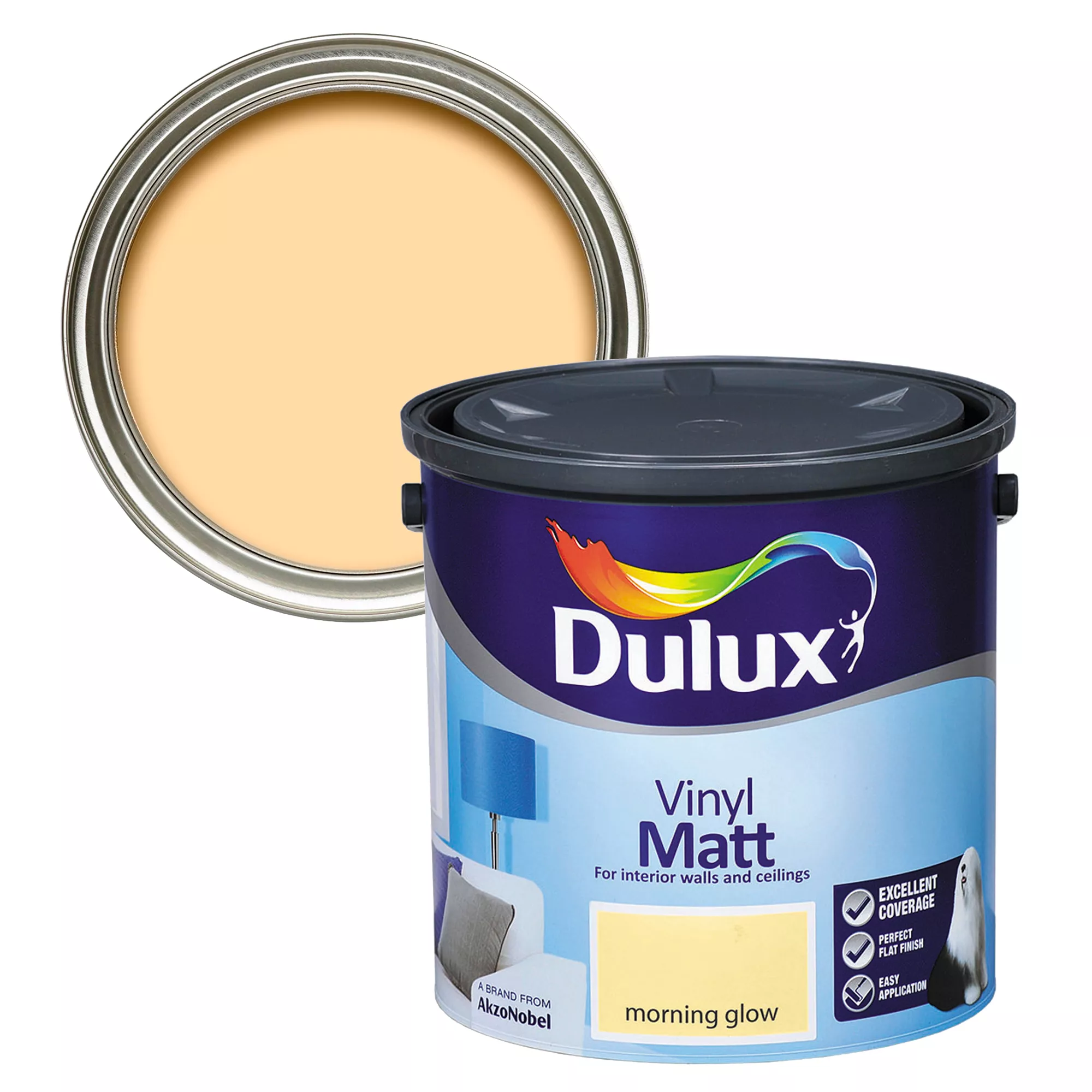 Dulux Morning Glow Vinyl Matt Emulsion Paint, 2.5L 3 Dulux Morning Glow Vinyl Matt Emulsion Paint, 2.5L