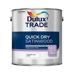 Dulux Pure Brilliant White Satinwood Metal & Wood Paint, 2.5L -Home Paint Store dulux pure brilliant white satinwood metal wood paint 2 5l5010212611388 08c bq