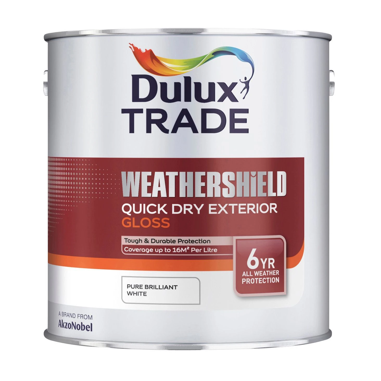Dulux Trade Pure Brilliant White Gloss Exterior Metal & Wood Paint, 2.5L 4 Dulux Trade Pure Brilliant White Gloss Exterior Metal & Wood Paint, 2.5L - Image 2