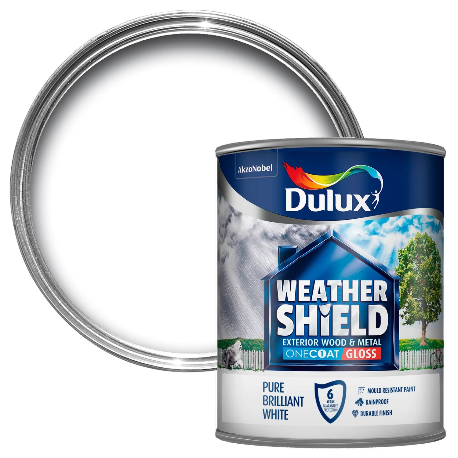 Dulux Trade Pure Brilliant White Gloss Exterior Metal & Wood Paint, 750ml 3 Dulux Trade Pure Brilliant White Gloss Exterior Metal & Wood Paint, 750ml