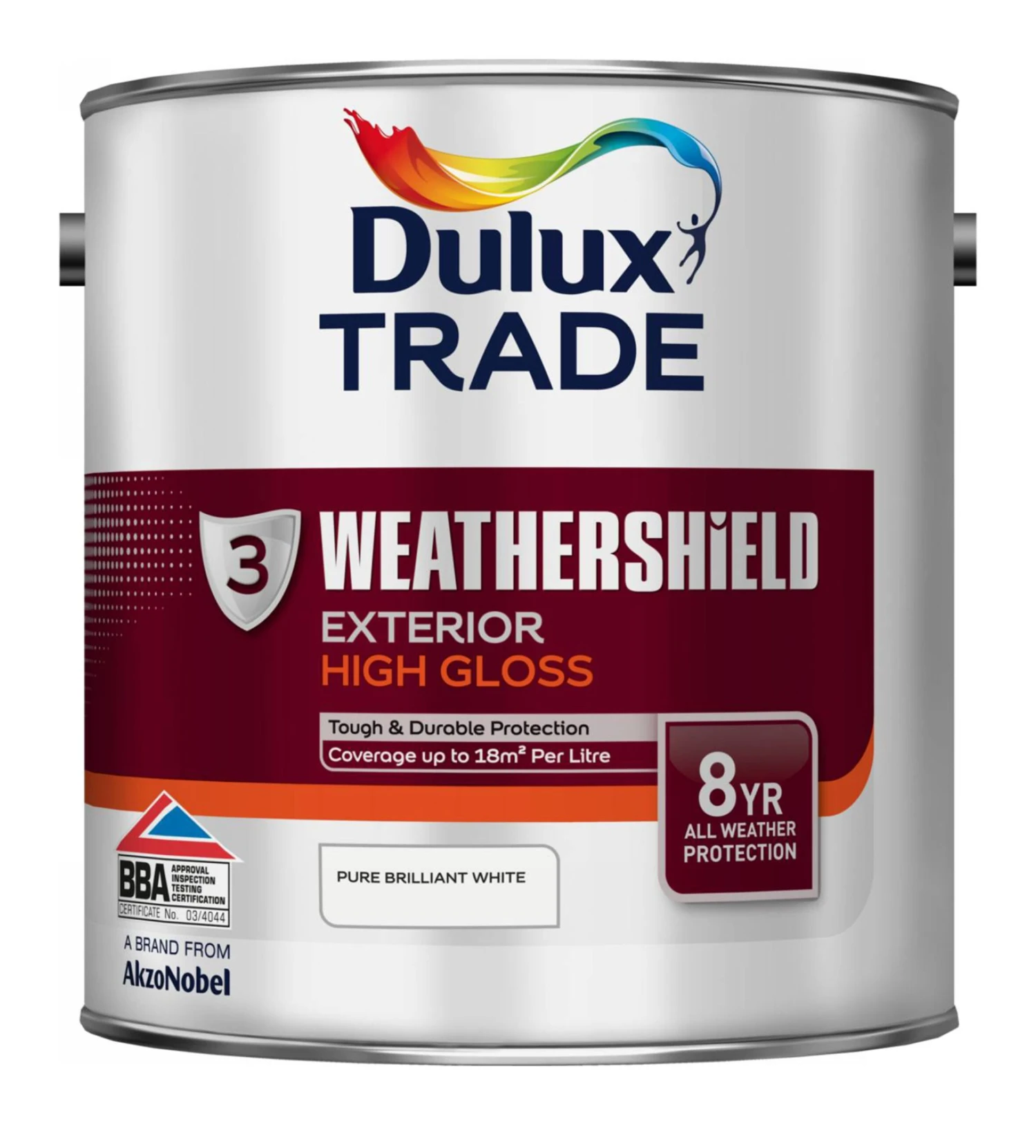Dulux Trade Pure Brilliant White Gloss Exterior Wood Paint, 2.5L 4 Dulux Trade Pure Brilliant White Gloss Exterior Wood Paint, 2.5L - Image 2