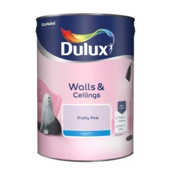 Dulux Walls & Ceilings Pretty Pink Matt Emulsion Paint, 5L -Home Paint Store dulux walls ceilings pretty pink matt emulsion paint 5l5010212647813 08c bq