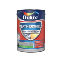 Dulux Weathershield Concrete Grey Smooth Matt Masonry Paint, 5L -Home Paint Store dulux weathershield concrete grey smooth matt masonry paint 5l5010212644614 08c bq