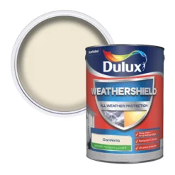 Dulux Weathershield Gardenia Smooth Matt Masonry Paint, 5L