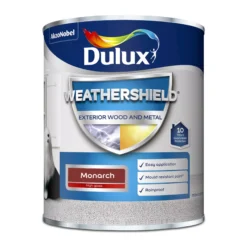 Dulux Weathershield Monarch Red Gloss Exterior Metal & Wood Paint, 750ml -Home Paint Store dulux weathershield monarch red gloss exterior metal wood paint 750ml5010212431221 08c bq