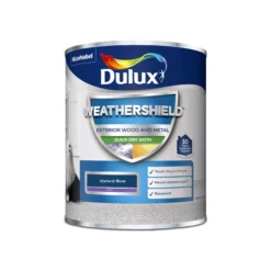 Dulux Weathershield Oxford Blue Satinwood Exterior Metal & Wood Paint, 750ml -Home Paint Store dulux weathershield oxford blue satinwood exterior metal wood paint 750ml5010212556443 08c bq