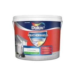 Dulux Weathershield Pure Brilliant White Smooth Matt Masonry Paint, 10L -Home Paint Store dulux weathershield pure brilliant white smooth matt masonry paint 10l5010212644447 08c bq