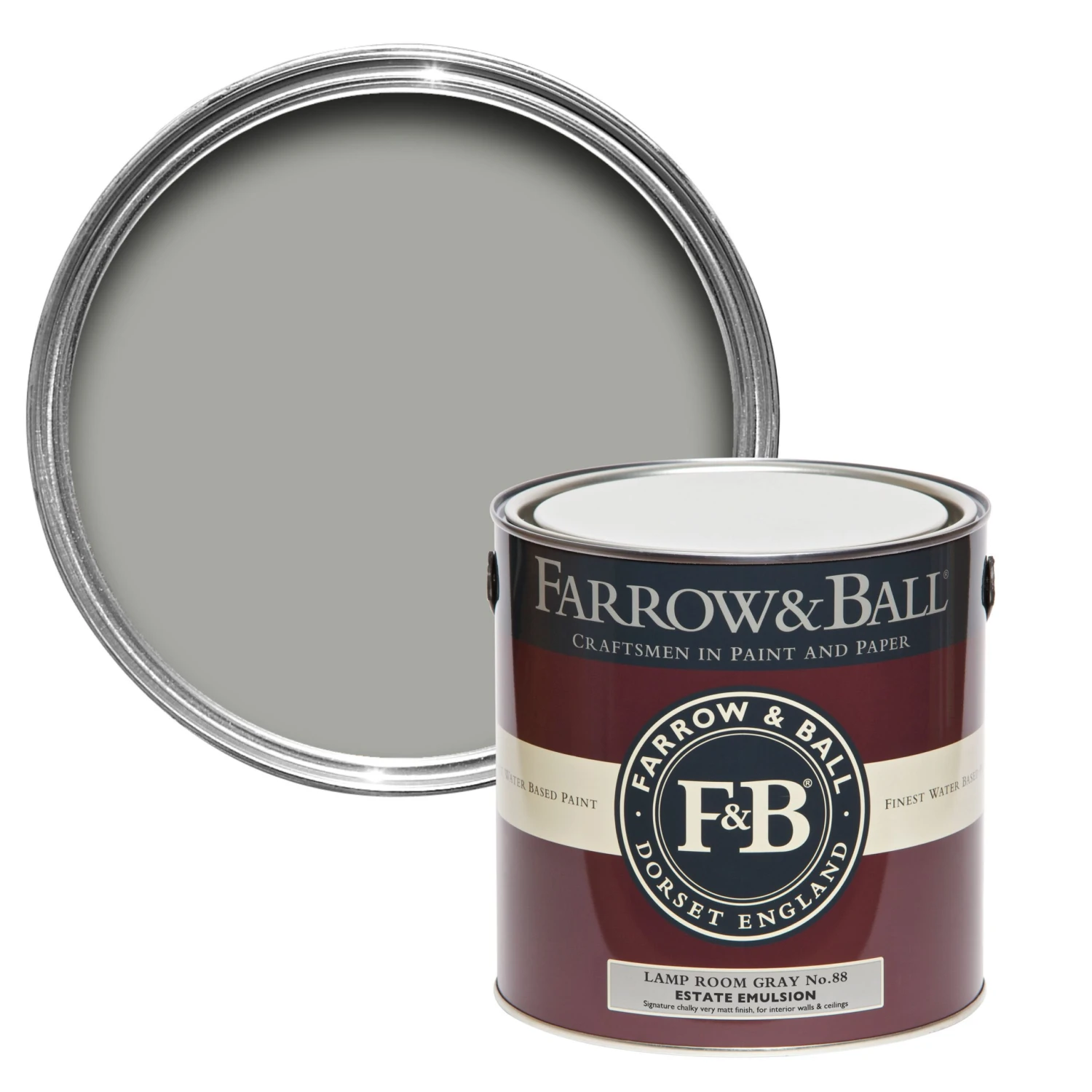 Farrow & Ball Estate Lamp Room Gray No.88 Matt Emulsion Paint, 2.5L 3 Farrow & Ball Estate Lamp Room Gray No.88 Matt Emulsion Paint, 2.5L