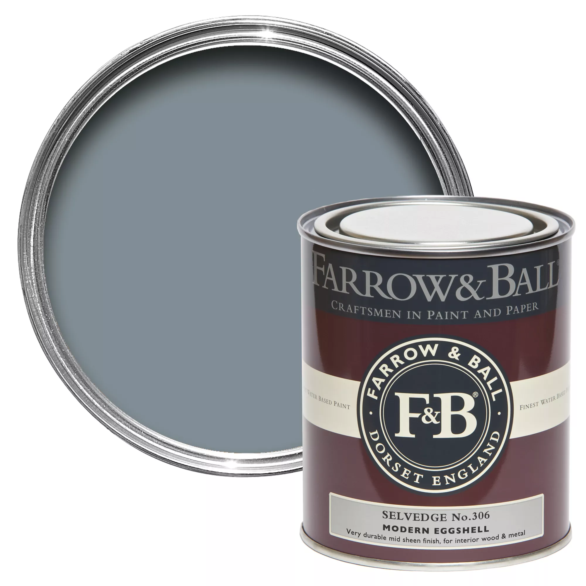 Farrow & Ball Modern Selvedge No.306 Eggshell Paint, 750ml 3 Farrow & Ball Modern Selvedge No.306 Eggshell Paint, 750ml