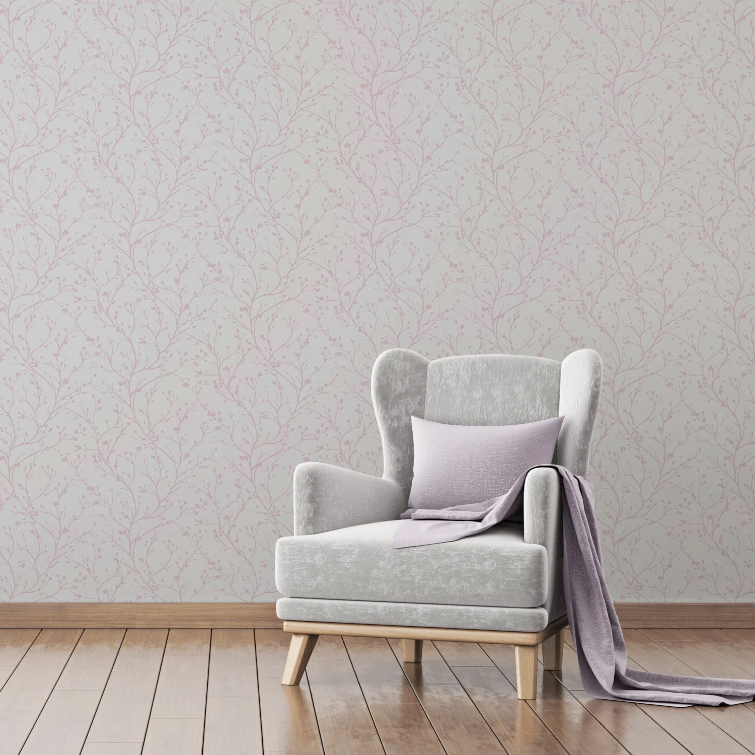 Fine Décor Laurel Mauve Floral Smooth Wallpaper 4 Fine Décor Laurel Mauve Floral Smooth Wallpaper - Image 2