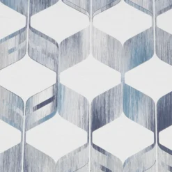 Fresco Maya Blue & Cream Geometric Smooth Wallpaper