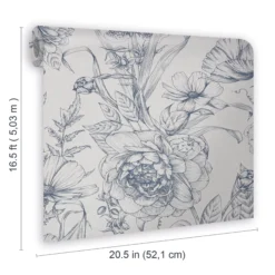 GoodHome Carnanton Navy Floral Metallic Effect Smooth Wallpaper -Home Paint Store goodhome carnanton navy floral metallic effect smooth wallpaper5059340410593 02t