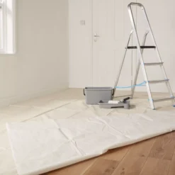 GoodHome Cotton Dust Sheet, (L)4m, (W)3m -Home Paint Store goodhome cotton dust sheet l 4m w 3m5059340015309 31i