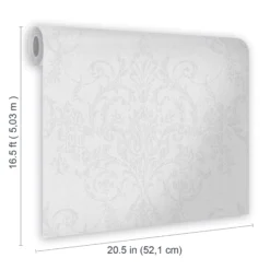 GoodHome Dovenby Grey Damask Silver Effect Textured Wallpaper -Home Paint Store goodhome dovenby grey damask silver effect textured wallpaper5059340410500 02t