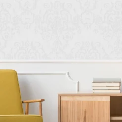 GoodHome Dovenby Grey Damask Silver Effect Textured Wallpaper -Home Paint Store goodhome dovenby grey damask silver effect textured wallpaper5059340410500 21i