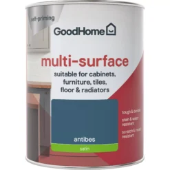 GoodHome Durable Antibes Satin Multi-surface Paint, 750ml -Home Paint Store goodhome durable antibes satin multi surface paint 750ml3663602585756 02c