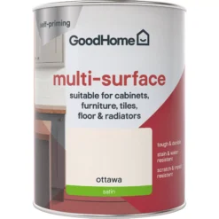 GoodHome Durable Ottawa Satin Multi-surface Paint, 750ml 8 GoodHome Durable Ottawa Satin Multi-surface Paint, 750ml -Home Paint Store goodhome durable ottawa satin multi surface paint 750ml3663602585763 02c
