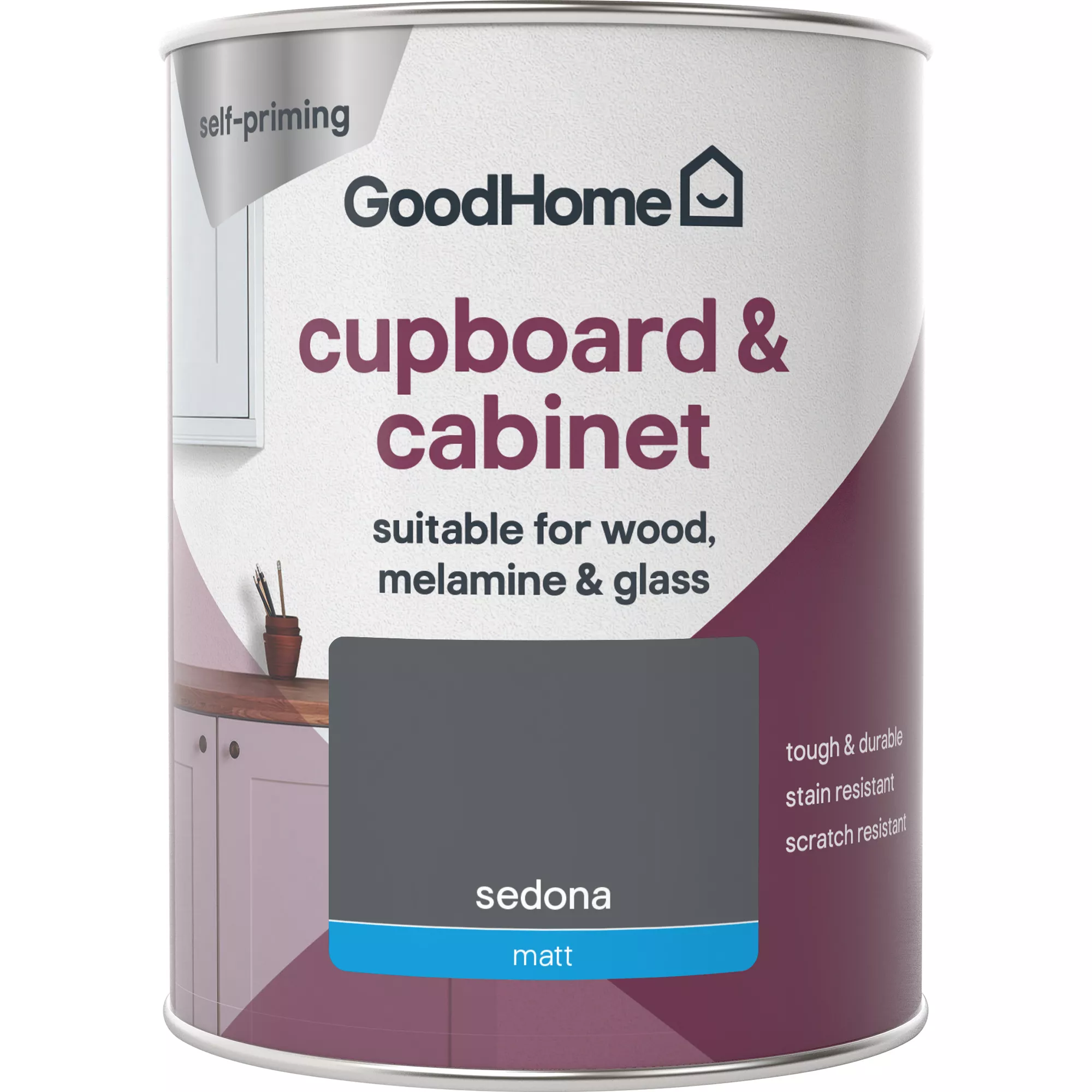 GoodHome Durable Sedona Matt Cabinet & Wardrobe Paint, 750ml 4 GoodHome Durable Sedona Matt Cabinet & Wardrobe Paint, 750ml - Image 2