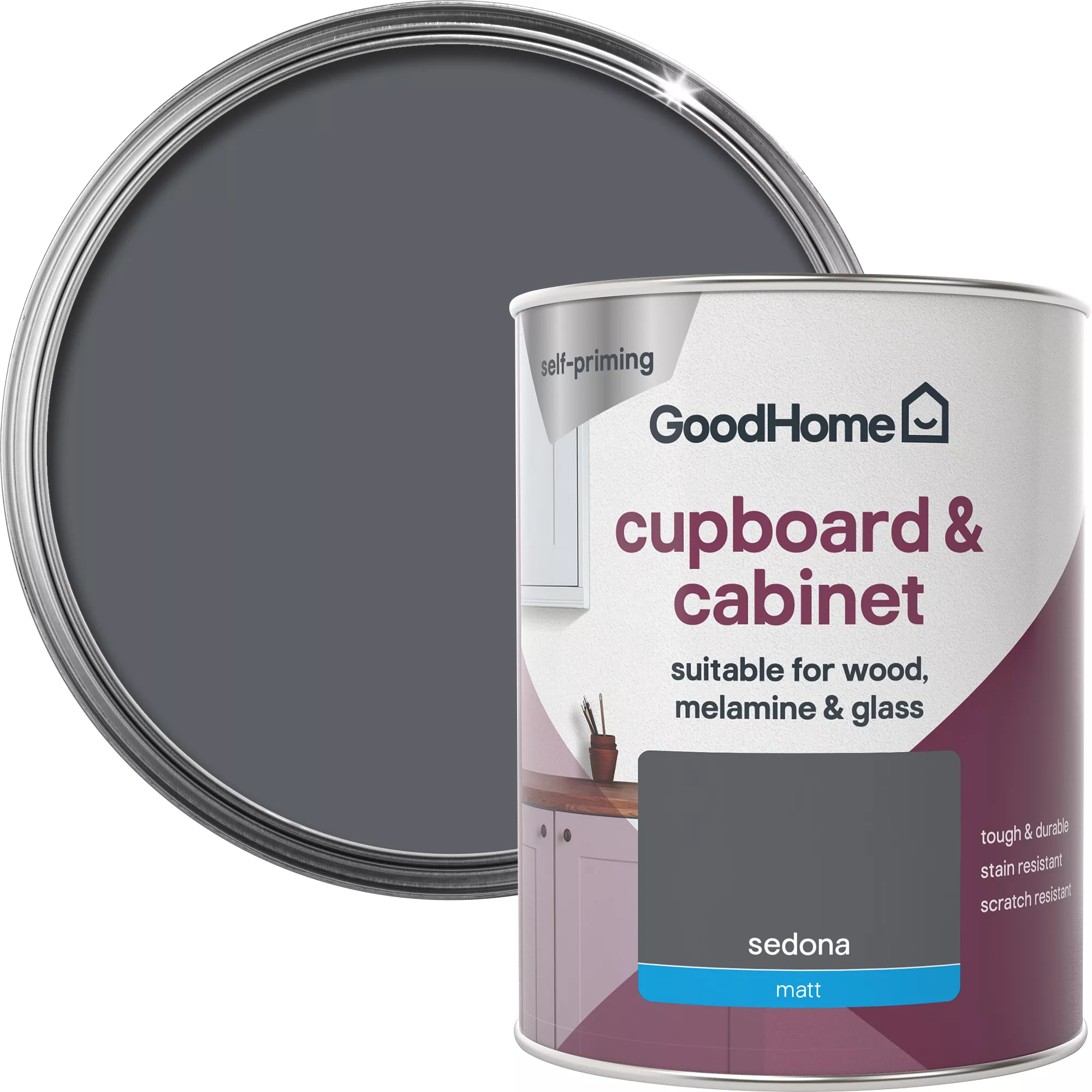 GoodHome Durable Sedona Matt Cabinet & Wardrobe Paint, 750ml 6 GoodHome Durable Sedona Matt Cabinet & Wardrobe Paint, 750ml - Image 4
