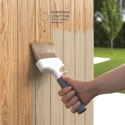 GoodHome Extreme Outdoor Light Oak Satin Quick Dry Wood Stain, 2.5L -Home Paint Store goodhome extreme outdoor light oak satin quick dry wood stain 2 5l5059340297484 19i EN 2022