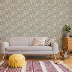 GoodHome Maristow Sage Floral Metallic Effect Textured Wallpaper -Home Paint Store goodhome maristow sage floral metallic effect textured wallpaper5059340410722 21i