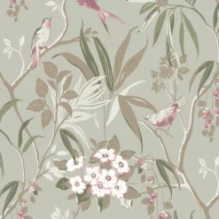 GoodHome Maristow Sage Floral Metallic Effect Textured Wallpaper -Home Paint Store goodhome maristow sage floral metallic effect textured wallpaper5059340410722 37c