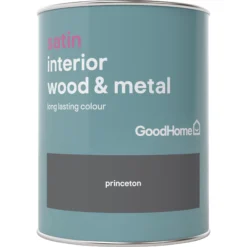 GoodHome Princeton Satin Metal & Wood Paint, 750ml 5 GoodHome Princeton Satin Metal & Wood Paint, 750ml -Home Paint Store goodhome princeton satin metal wood paint 750ml5036581059453 02c BQ