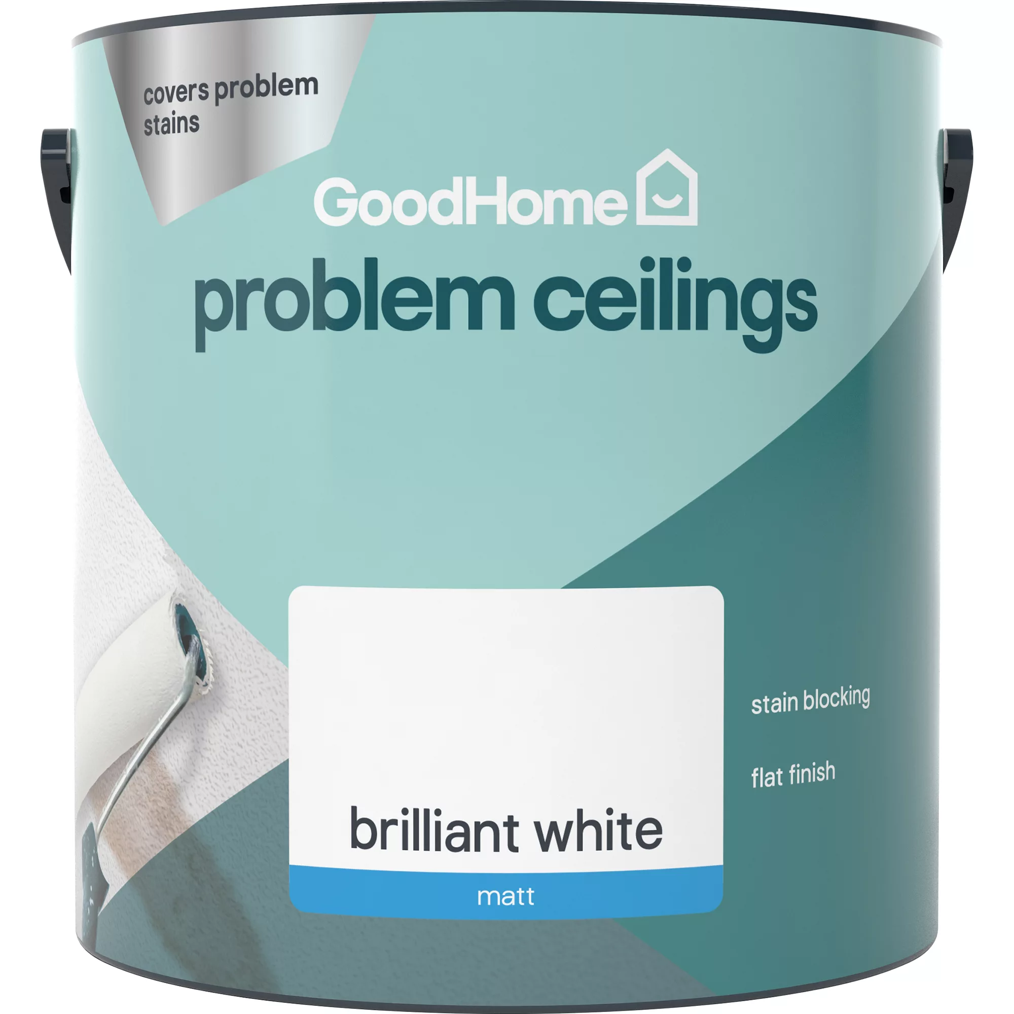 GoodHome Problem Ceilings Brilliant White Matt Emulsion Paint, 2.5L 4 GoodHome Problem Ceilings Brilliant White Matt Emulsion Paint, 2.5L - Image 2