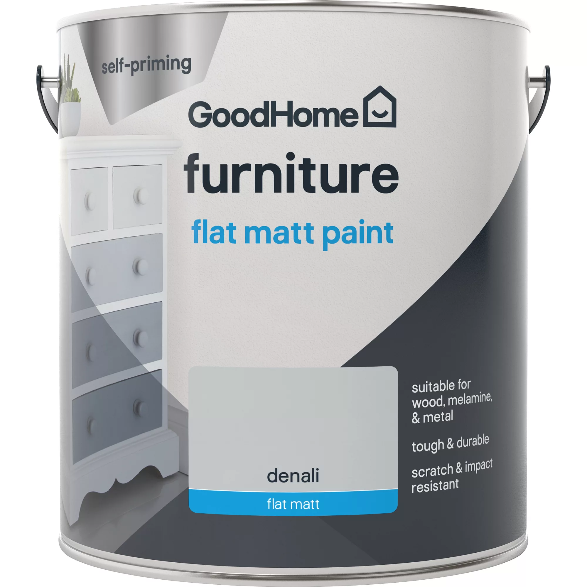 GoodHome Renovation Denali Flat Matt Furniture Paint, 2L 4 GoodHome Renovation Denali Flat Matt Furniture Paint, 2L - Image 2