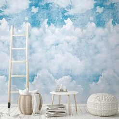GoodHome Rowton Pale Blue Cloud Matt Mural -Home Paint Store goodhome rowton pale blue cloud matt mural5059340410371 01i