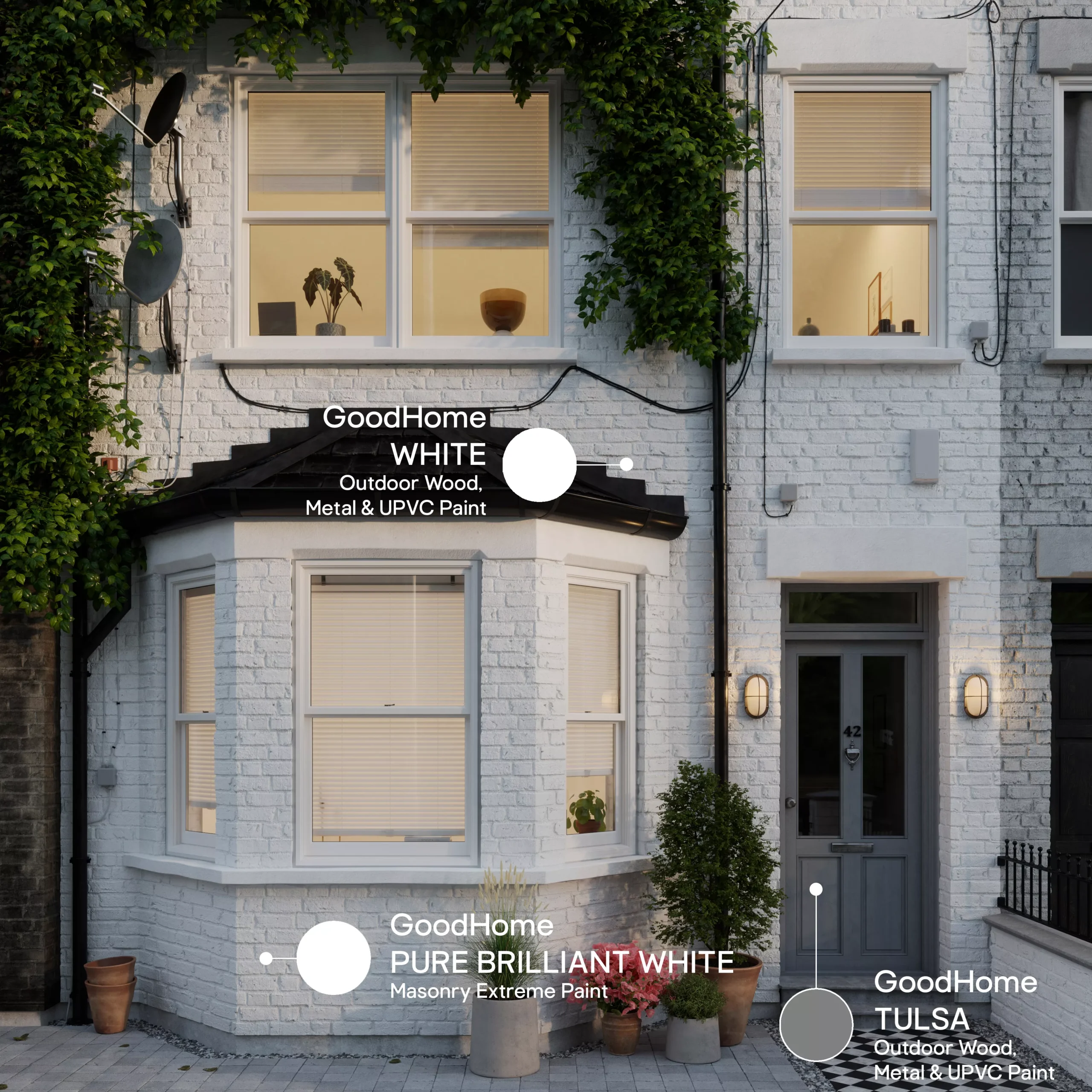 GoodHome Self-cleaning Pure Brilliant White Smooth Matt Masonry Paint, 5L 10 GoodHome Self-cleaning Pure Brilliant White Smooth Matt Masonry Paint, 5L - Image 8