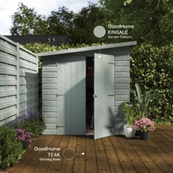 GoodHome Teak Matt Quick Dry Decking Wood Stain, 2.5L -Home Paint Store goodhome teak matt quick dry decking wood stain 2 5l5059340296777 19i EN 2022