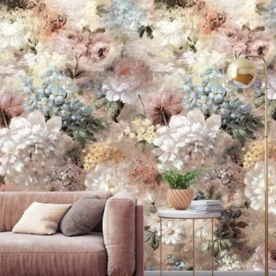 GoodHome Verdi Soft Pink Romantic Floral Matt Mural 3 GoodHome Verdi Soft Pink Romantic Floral Matt Mural