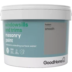 GoodHome Windowsills & Trims Hudson Smooth Matt Masonry Paint, 2.5L -Home Paint Store goodhome windowsills trims hudson smooth matt masonry paint 2 5l3663602520702 02c