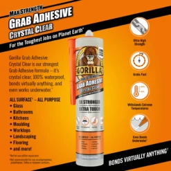 Gorilla Clear Grab Adhesive 270ml 5 Gorilla Clear Grab Adhesive 270ml -Home Paint Store gorilla clear grab adhesive 270ml5704947008598 01i