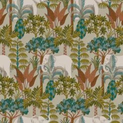 Grandeco Multicolour Elephant Forest Embossed Wallpaper