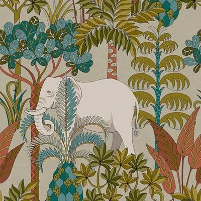 Grandeco Multicolour Elephant Forest Embossed Wallpaper 3 Grandeco Multicolour Elephant Forest Embossed Wallpaper - Image 2