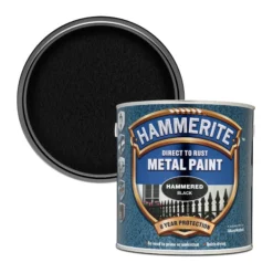 Hammerite Black Hammered Effect Metal Paint, 2.5L