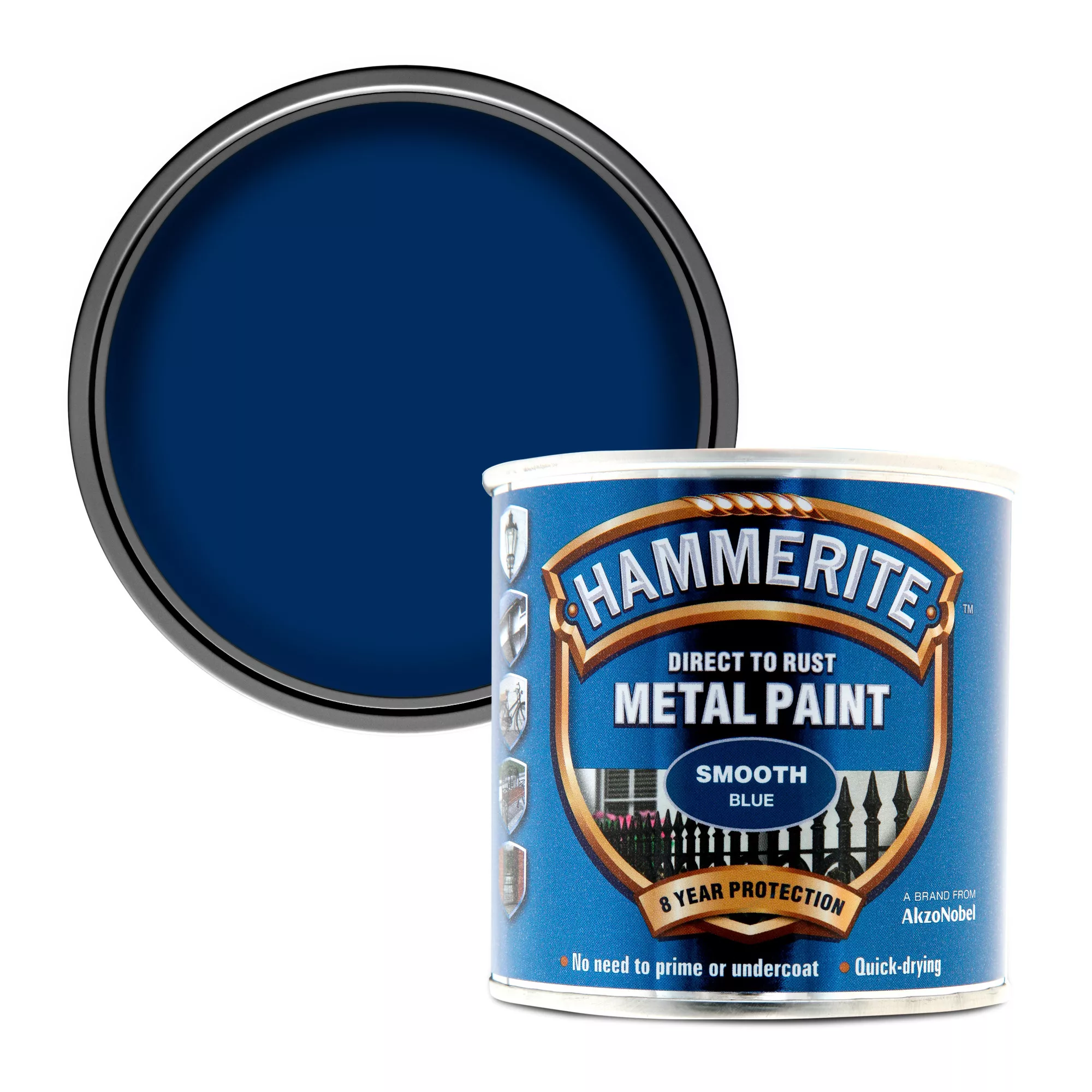 Hammerite Blue Gloss Metal Paint, 250ml 3 Hammerite Blue Gloss Metal Paint, 250ml