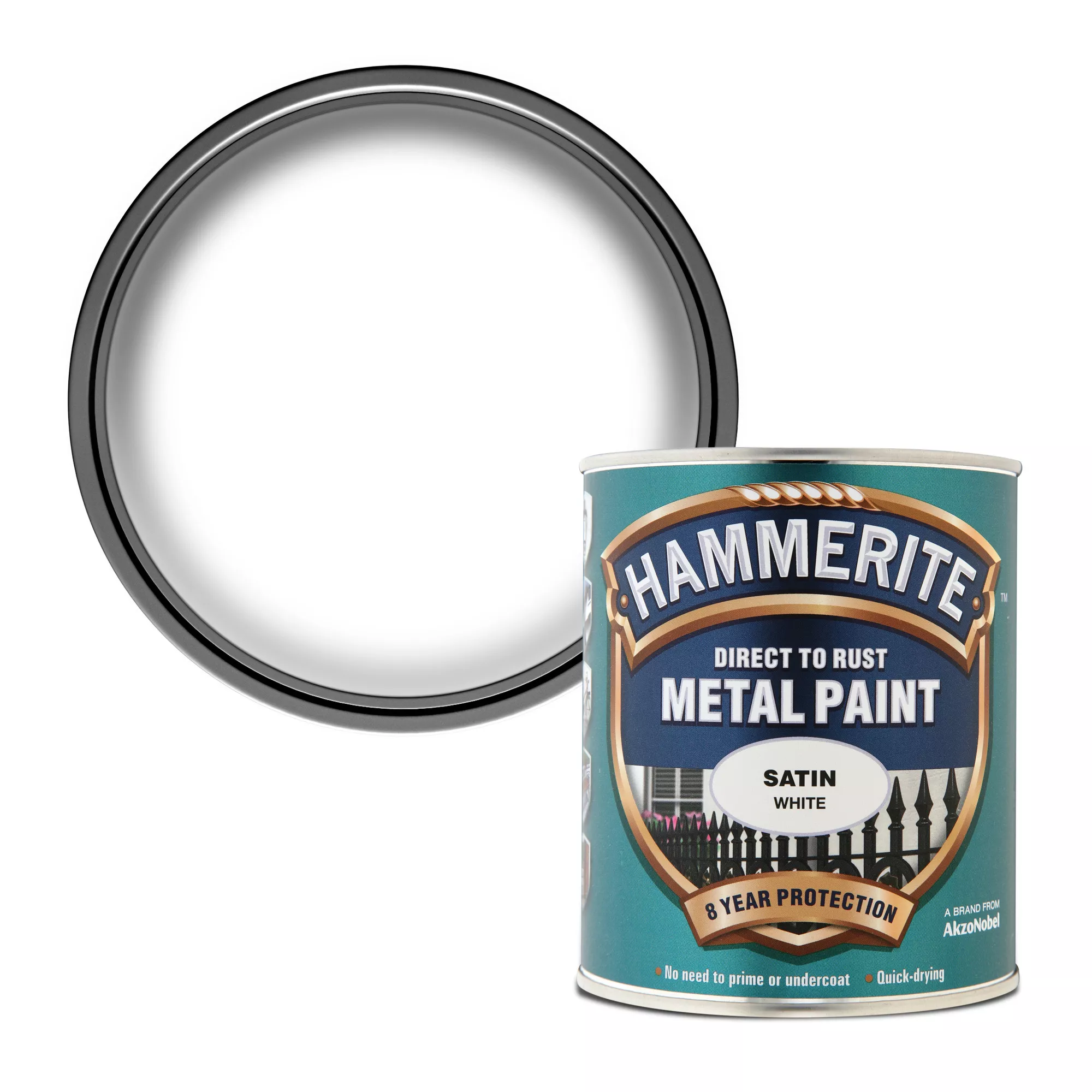 Hammerite White Satinwood Metal Paint, 750ml 3 Hammerite White Satinwood Metal Paint, 750ml