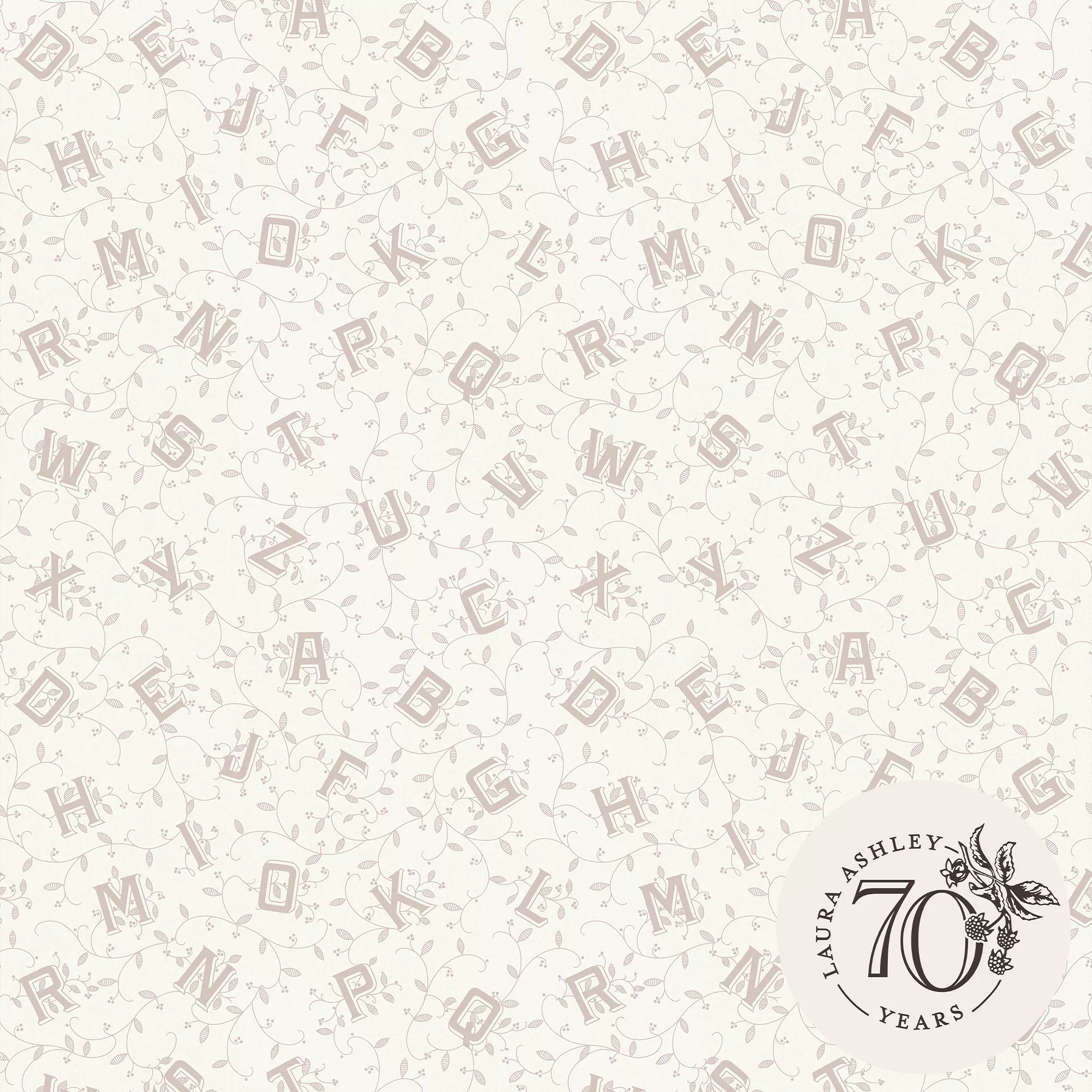 Laura Ashley Alphabet Grey Kids Smooth Wallpaper 5 Laura Ashley Alphabet Grey Kids Smooth Wallpaper - Image 3